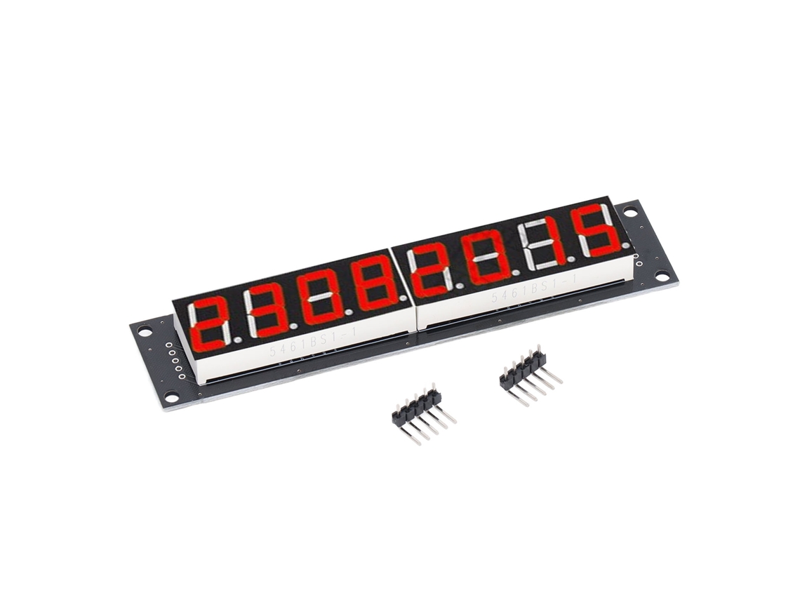 Módulo de Painel Led de 8 Dígitos Tubo de 7 Segmentos 0,56 Polegadas Vermelho 5v com Chip 74hc595