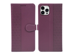 Capa Em Couro Pu Magnético Para Apple Iphone 16 Pro - Roxo Escuro