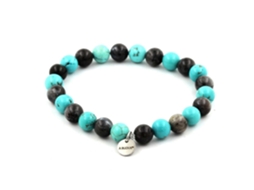 Pulseira De Contas De Labradorita E Turquesa De 8 Mm Nostalgia88