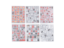 6pcs Adesivo De Nail Art Em 3d Autoadesivo Com Desenhos De Abóbora E Flor Para Halloween