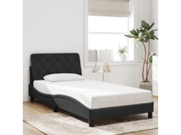 Estrutura De Cama Sem Colchão 100x200 Cm Veludo Preto