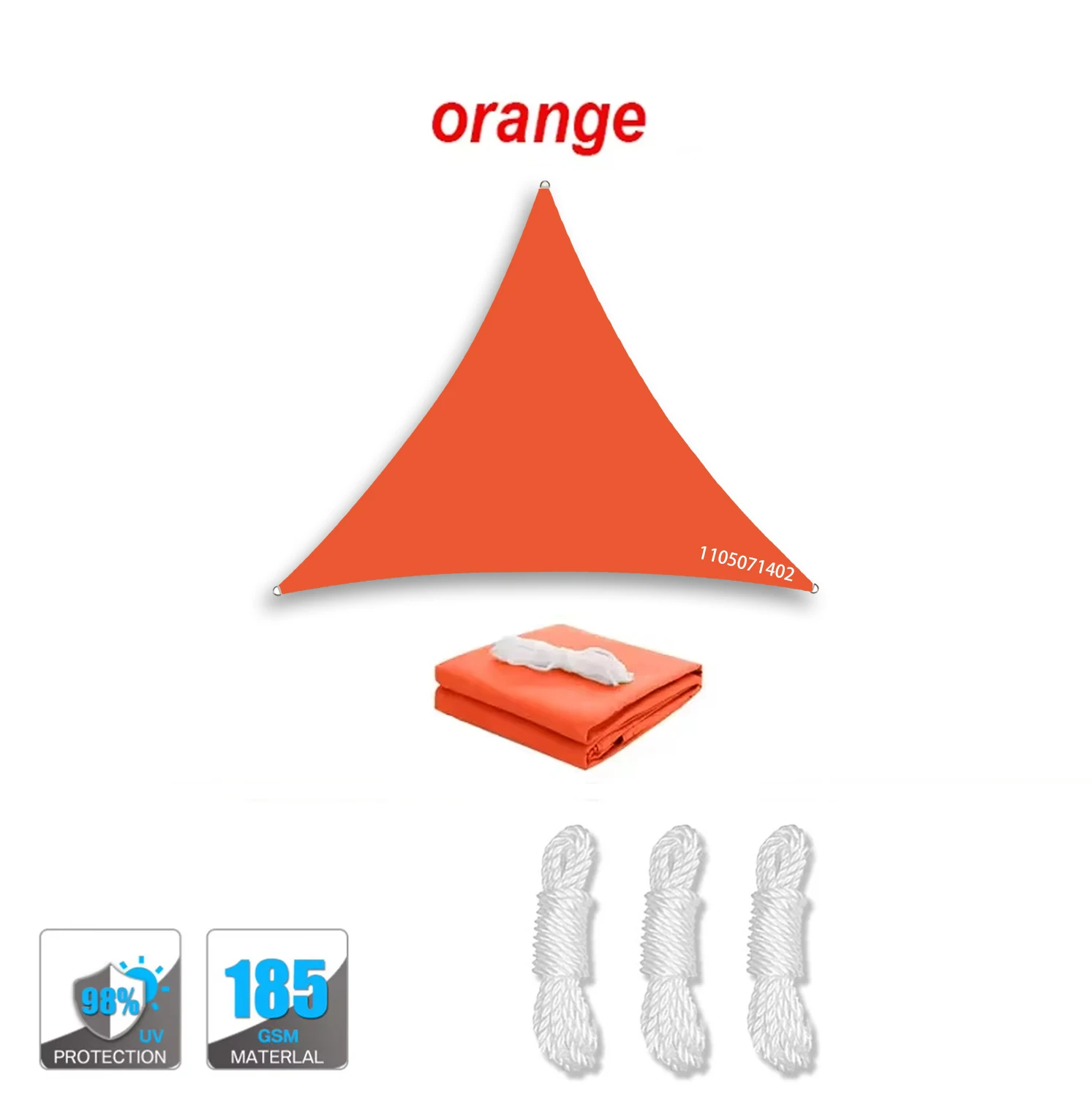 Vela de Sombreamento Triangular MDUG (6x6x6m) à Prova de Chuva e UV