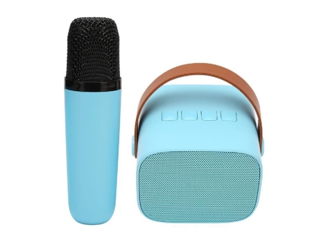 TBEST Mini Máquina de Karaokê Mini Conjunto de Máquina de Karaokê Suporte Bluetooth Microfone de Cartão de Memória de Computador Azul