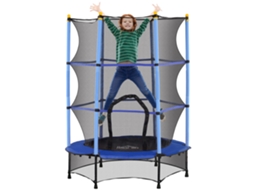 Trampolim para Crianças Aço, PP e EPE cor Azul Ø140x190 cm HOMCOM