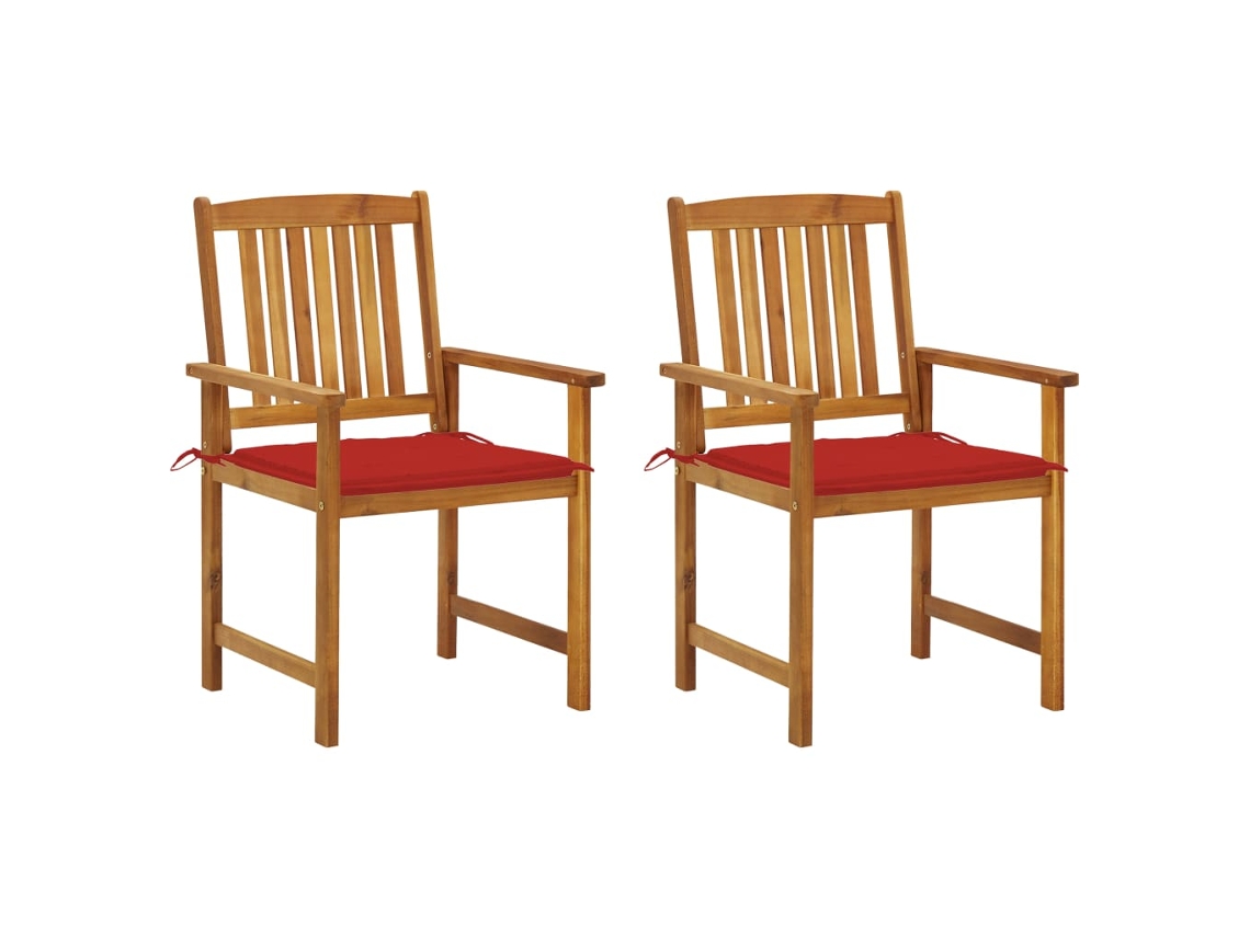 Garden Chair, Garden Chairs Vidaxl Vermelho Madeira De Acácia (n/a)