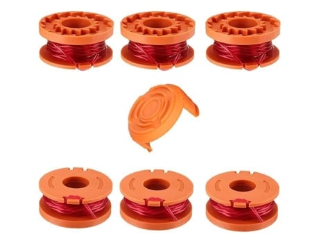 6 Carretéis de Linha para Roçadeira 20 V para Wa0010 com 1 Tampa de Carretel de Roçadora para Wa6531 Carretel de Linha Reu1635 CHICHENG