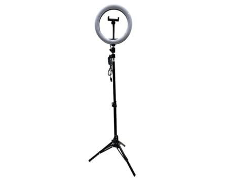 Suporte Anel Luz Led Tripé Controle Remoto ELIGHT Metal Preto