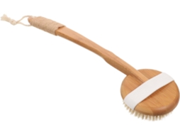 Escova de Banheiro em Bambu Com Cabo Longo, Cor Cáqui