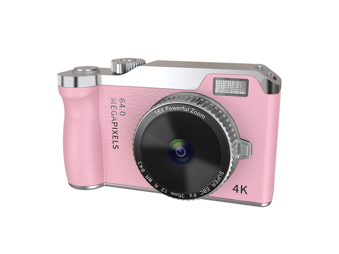 Câmara Digital Tela De 2,4 Polegadas, Zoom De 16x Com Luz De Preenchimento (rosa - Cartão De 64 Gb) Cuich
