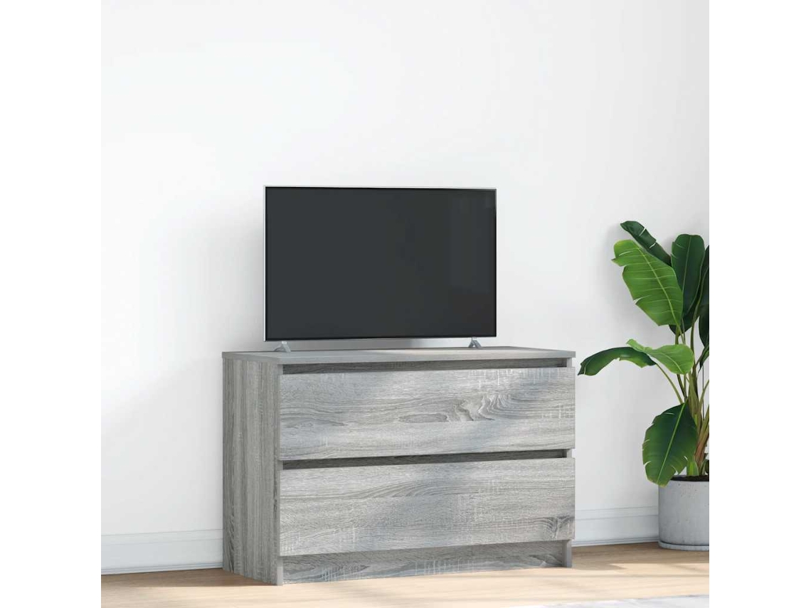 Móvel De Tv 80x35x54 Cm Derivados De Madeira Cinzento Sonoma Dkd Home Decor
