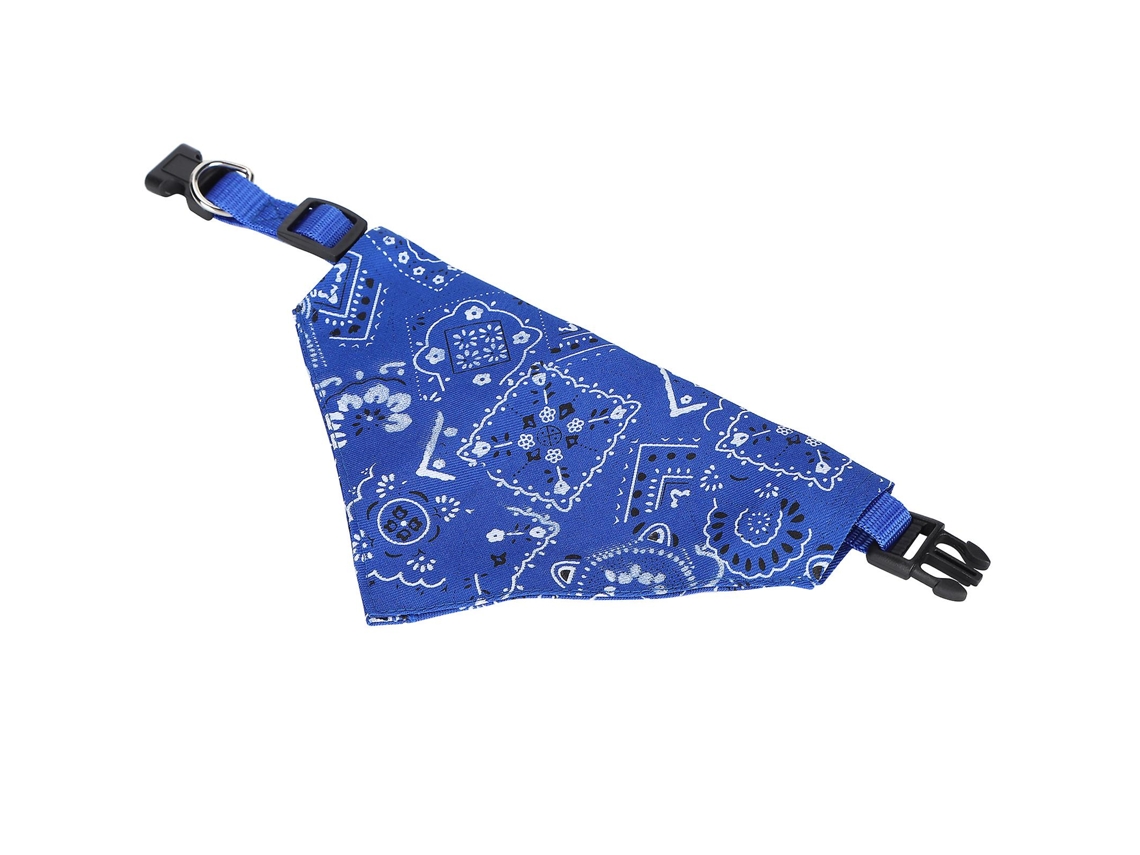 Lenço Triangular Para Cachorro Com Fivela Ajustável, Azul, Tamanho L