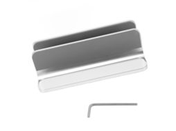 Soporte Vertical Para Portátil Aluminio Plata Con Base Regulable Y Alfombrilla De Silicona