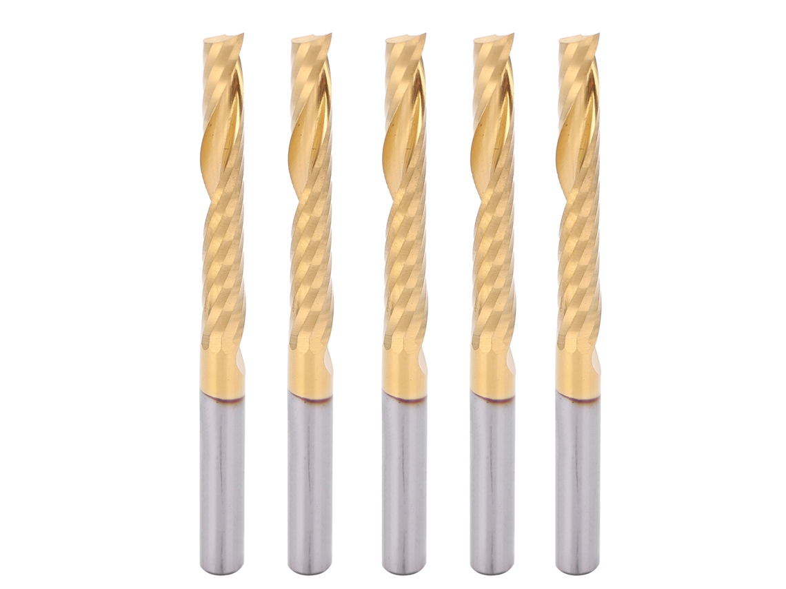 5pcs Fresa De Hélice De Uma Gota 4x28x50mm Hss Com Revestimento De Titânio Para Cnc