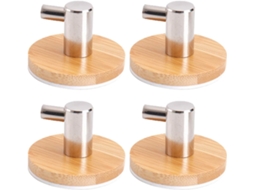 Conjunto De 4 Ganchos Adesivos Madeira Abaodam Para Pendurar Roupas, Ideais Para Quarto, Cozinha, Escritório E Banheiro