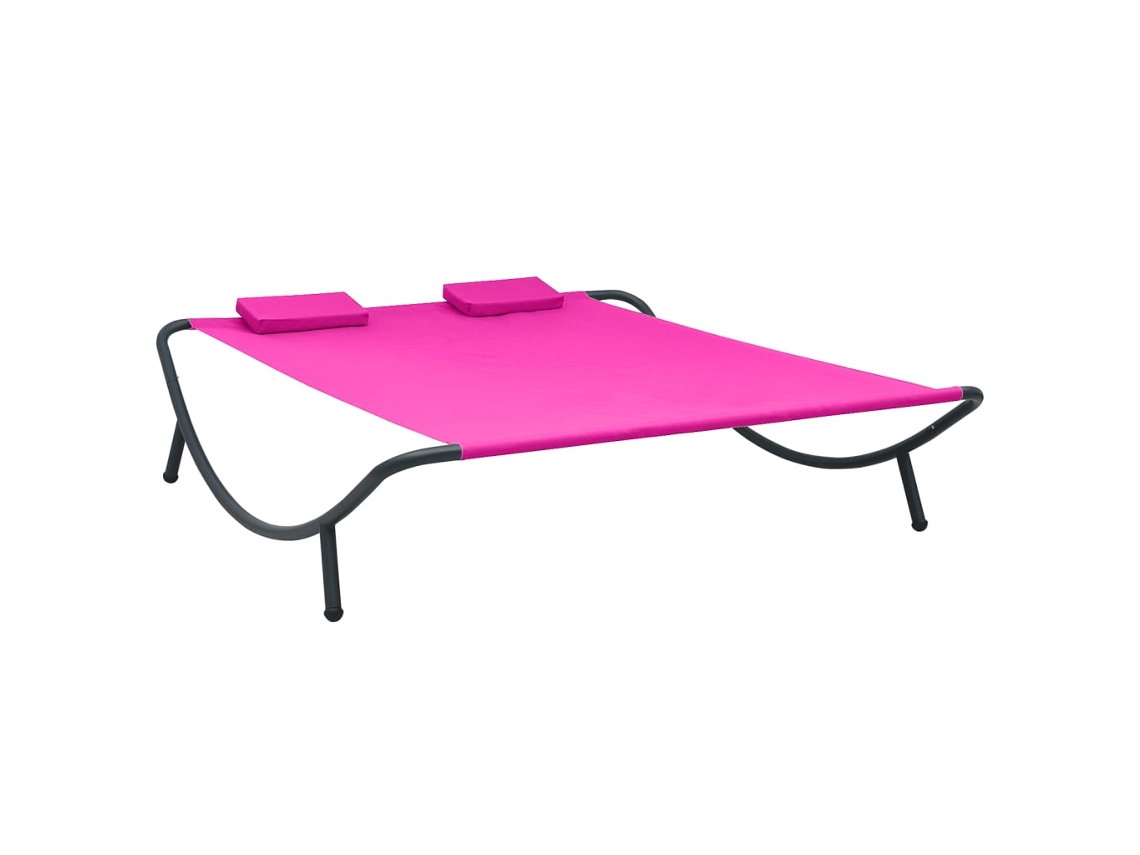 Vidaxl Espreguiçadeira De Exterior Em Tecido Cor-de-rosa