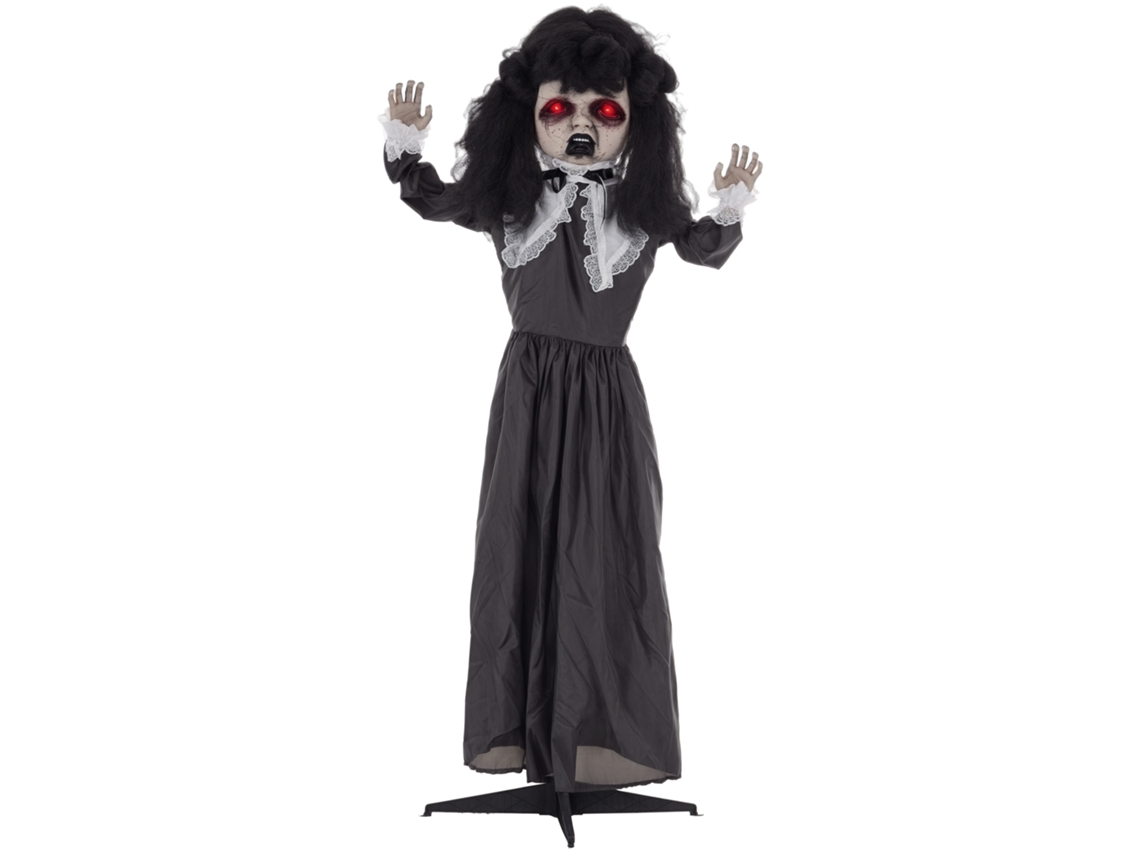 Boneco Horror Halloween Com Voz E Música, Olhos Vermelhos, 160cm