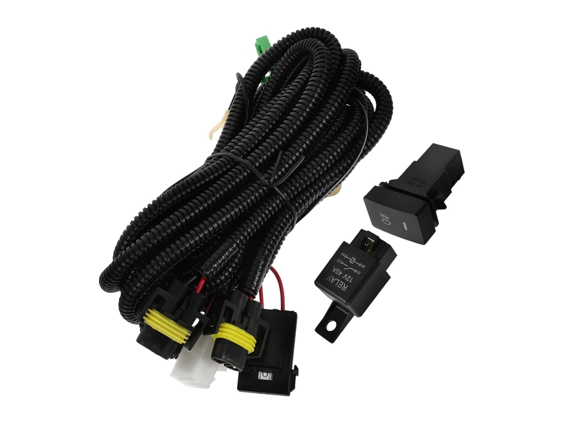 Chicote De Fiação De Plástico Preto Para Faróis De Neblina De Carro (1 Conjunto)