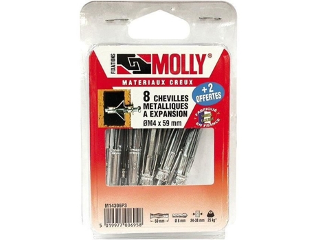 Conjunto De 16 Cavilhas 4x33 Mm Parafusos Molly