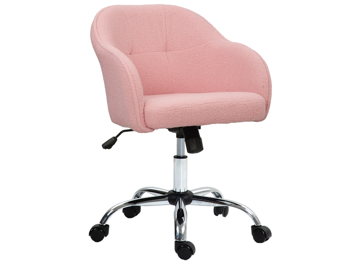 Cadeira de Escritório CHEZMOI em rosa, altura ajustável, assento e encosto acolchoados