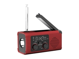 Rádio Meteorológico De Emergência, Rádio De Alerta Meteorológico Com Carga Solar De 2000 Mah, Rádio Am/fm Com Manivela Usb Olysi Shop (vermelho)