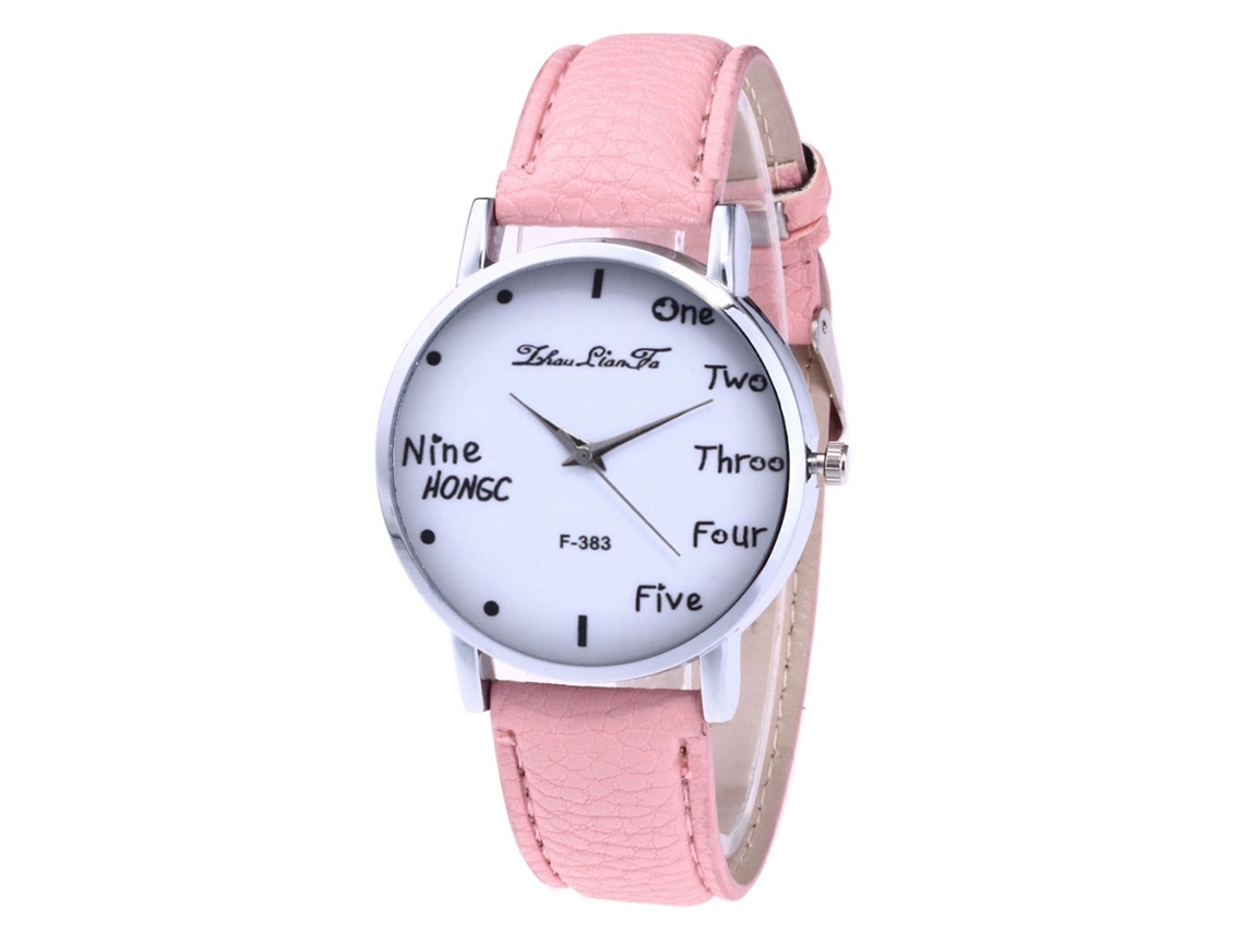Relógio de pulso unissex Zhoulianfa F383-a rosa com movimento de quartzo.