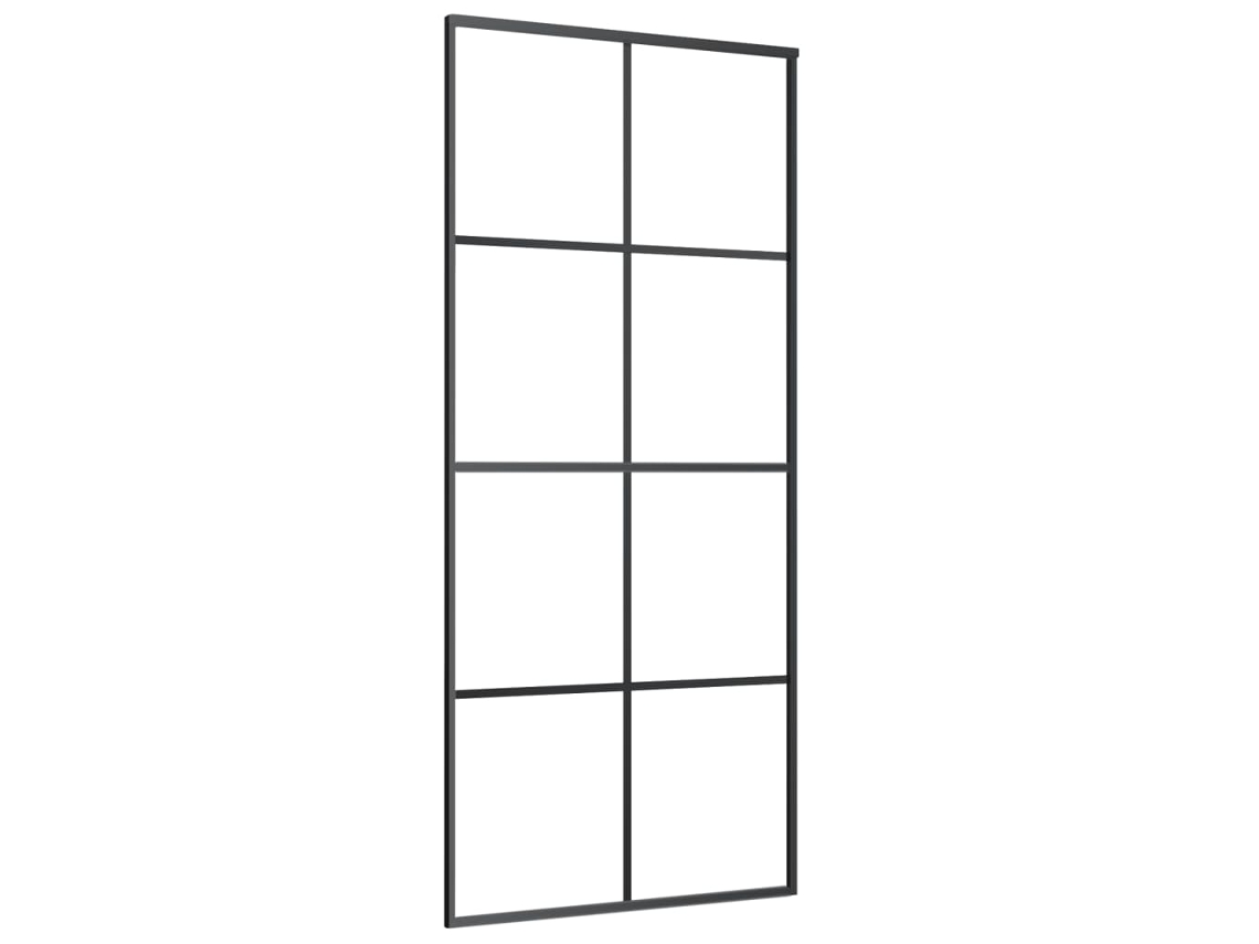 Porta De Correr Vidaxl Preto Vidro  (90x205cm)