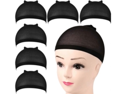 Conjunto de 12 Toucas para Peruca, Toucas de Nylon Elásticas para Mulheres e Homens, na Cor Preta. TAISHENGDA