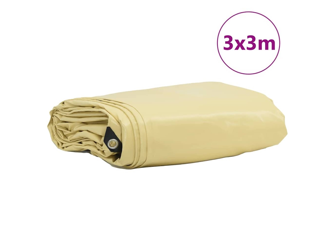 Maison Exclusive - Lona 650g / M² Bege 3 X 3 M Lona Com Revestimento Em Pvc
