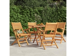 Vidaxl Cadeiras De Jardim Dobráveis 4 Pcs 55x62x90 Cm Teca Maciça