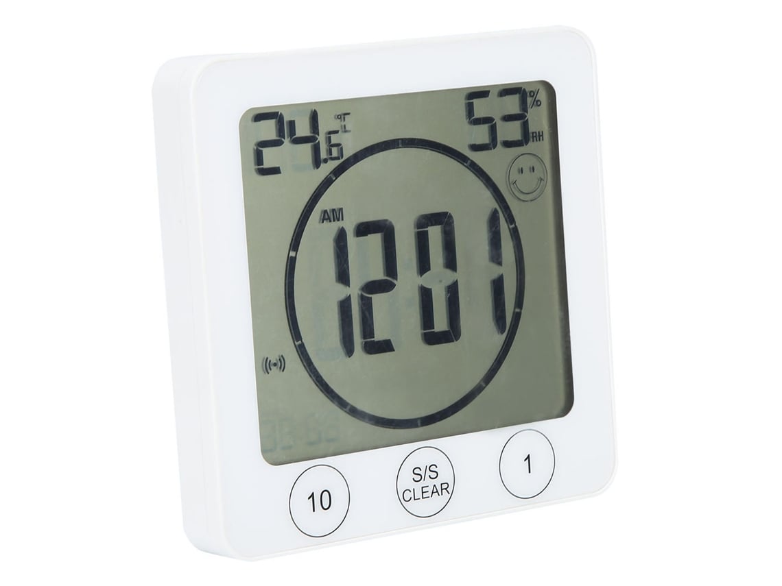 Multifunctional Indoor Thermometer Hygrometer Digital Clock (white, Large Screen Display) Eoocoo