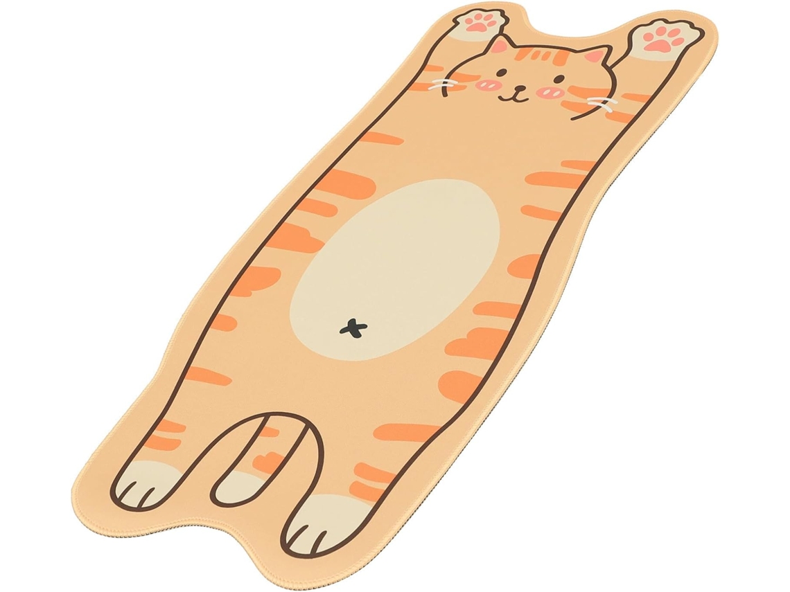 Mousepad Healeved para Mesa, Espesso, Formato Alongado, Borracha Lisa Laranja, Decoração Gamers. 71,00 X 31,00