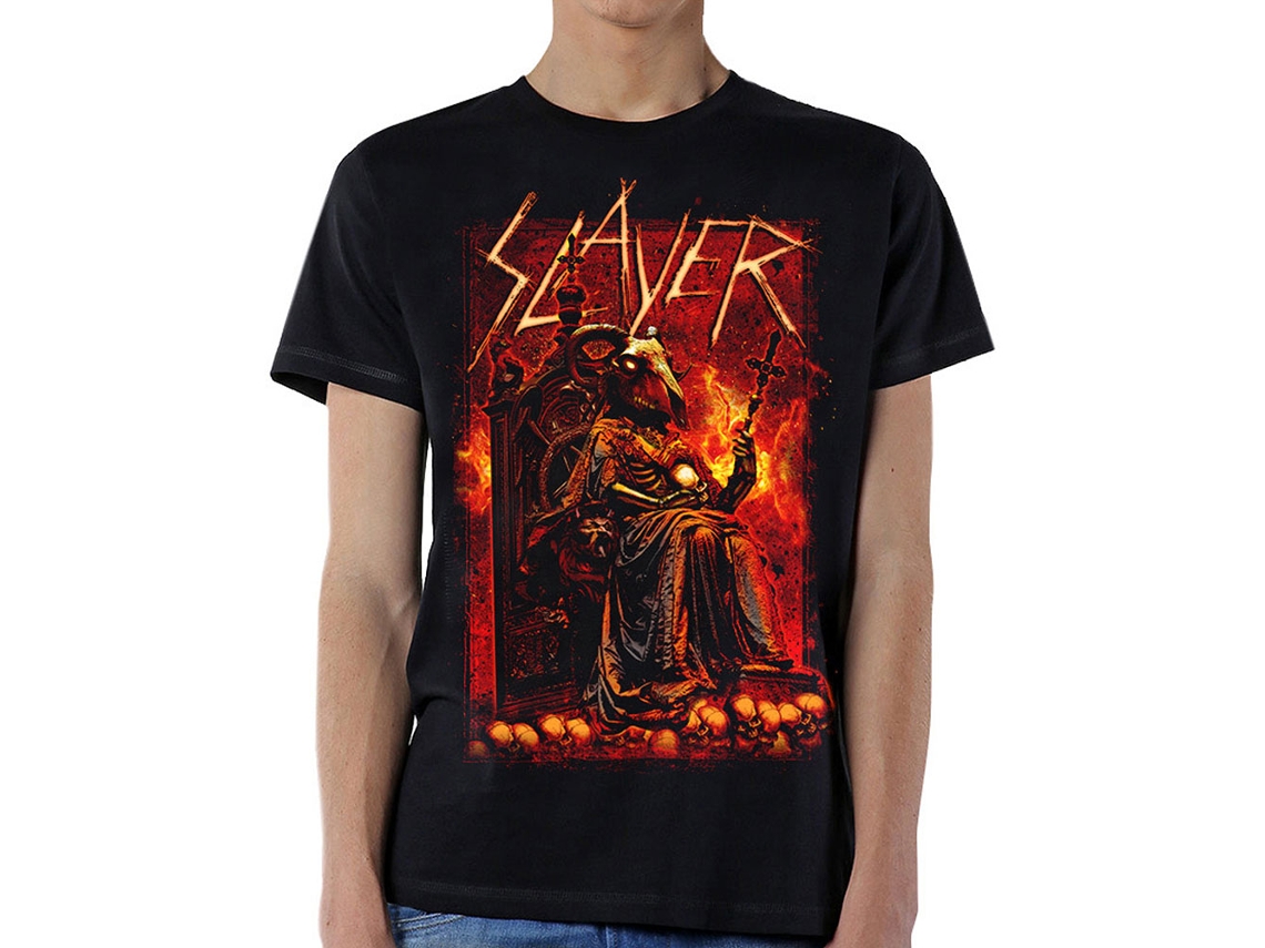 T-Shirt ROCK OFF Slayer - Goat Skull Preto (Tamanho: L)