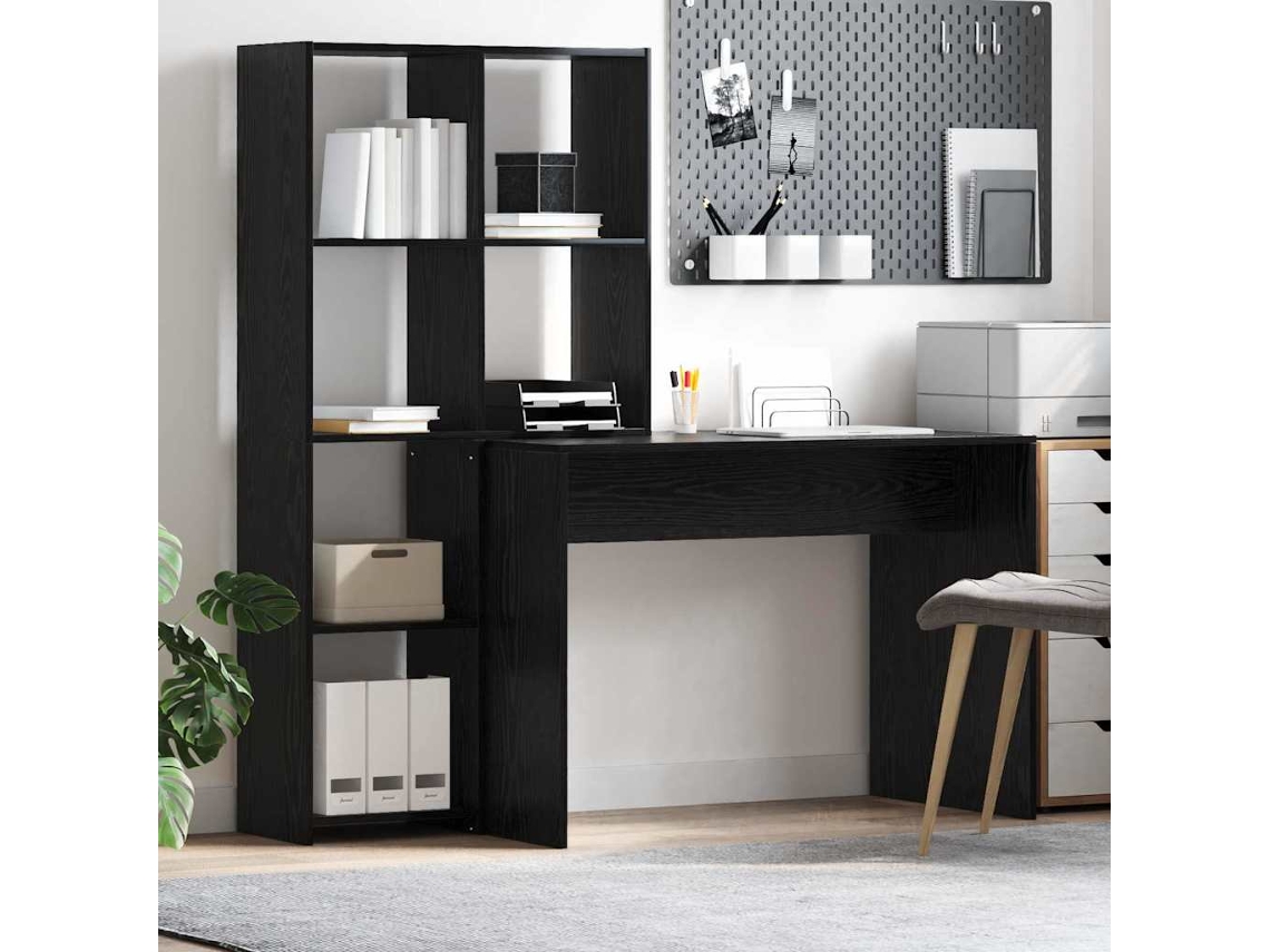 Vidaxl Mesa Carvalho Preto 138,5 X 55 X 143 Cm Derivados De Madeira