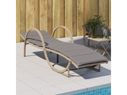Vidaxl Espreguiçadeira Com Almofadão 60x199x42 Cm Vime Pe Bege