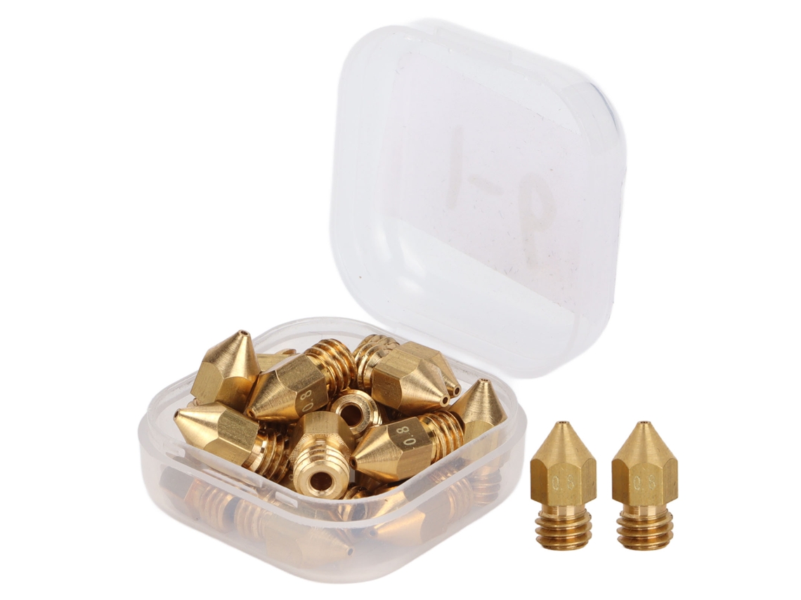 Kit De 20 Bicos Mk8 De 1,75mm Com Rosca M6 Para Impressora 3d Com Caixa De Armazenamento
