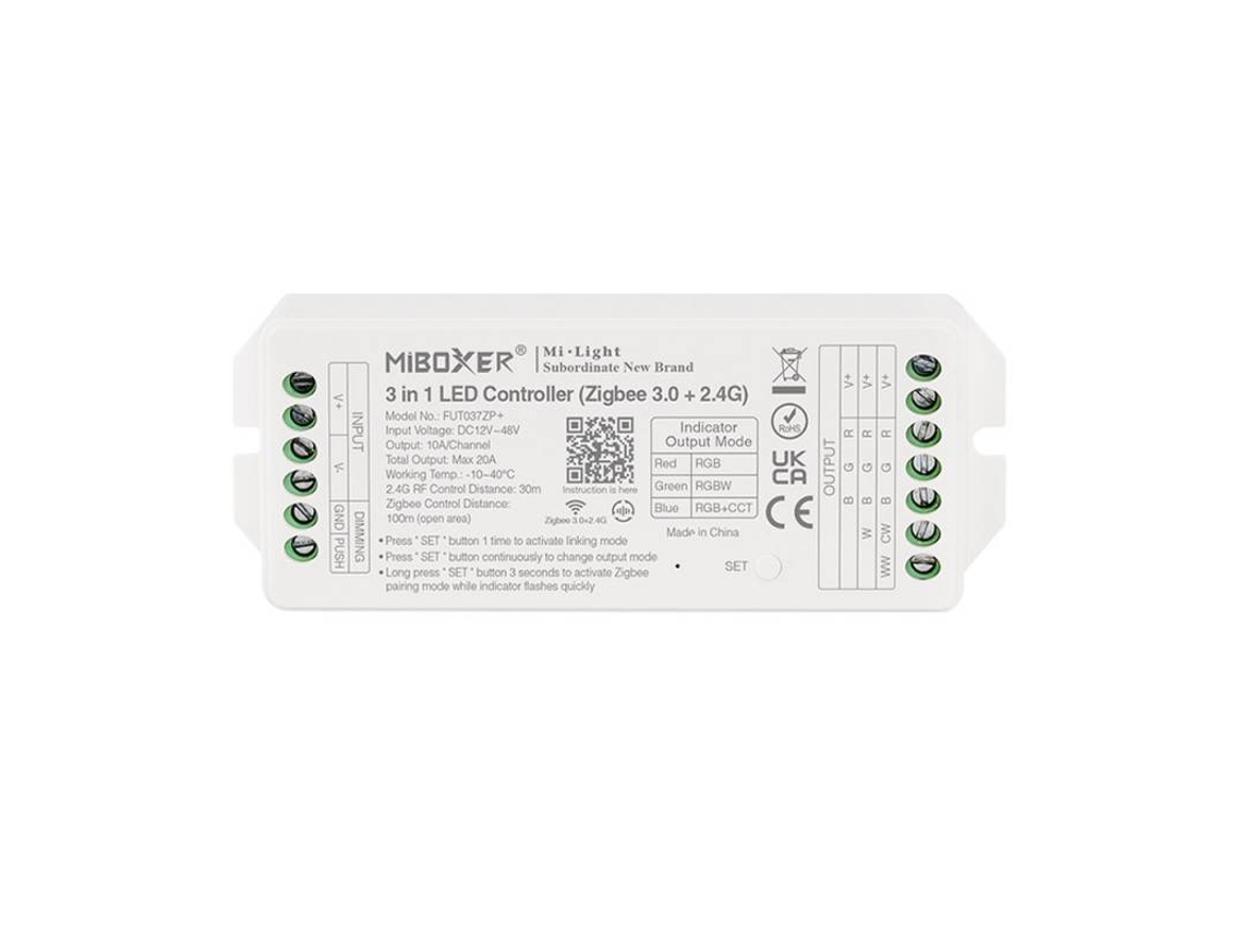 Zigbee  + 2.4g rf controlador dc12-48v - 3 em 1 rgb+rgbw+rgbcct