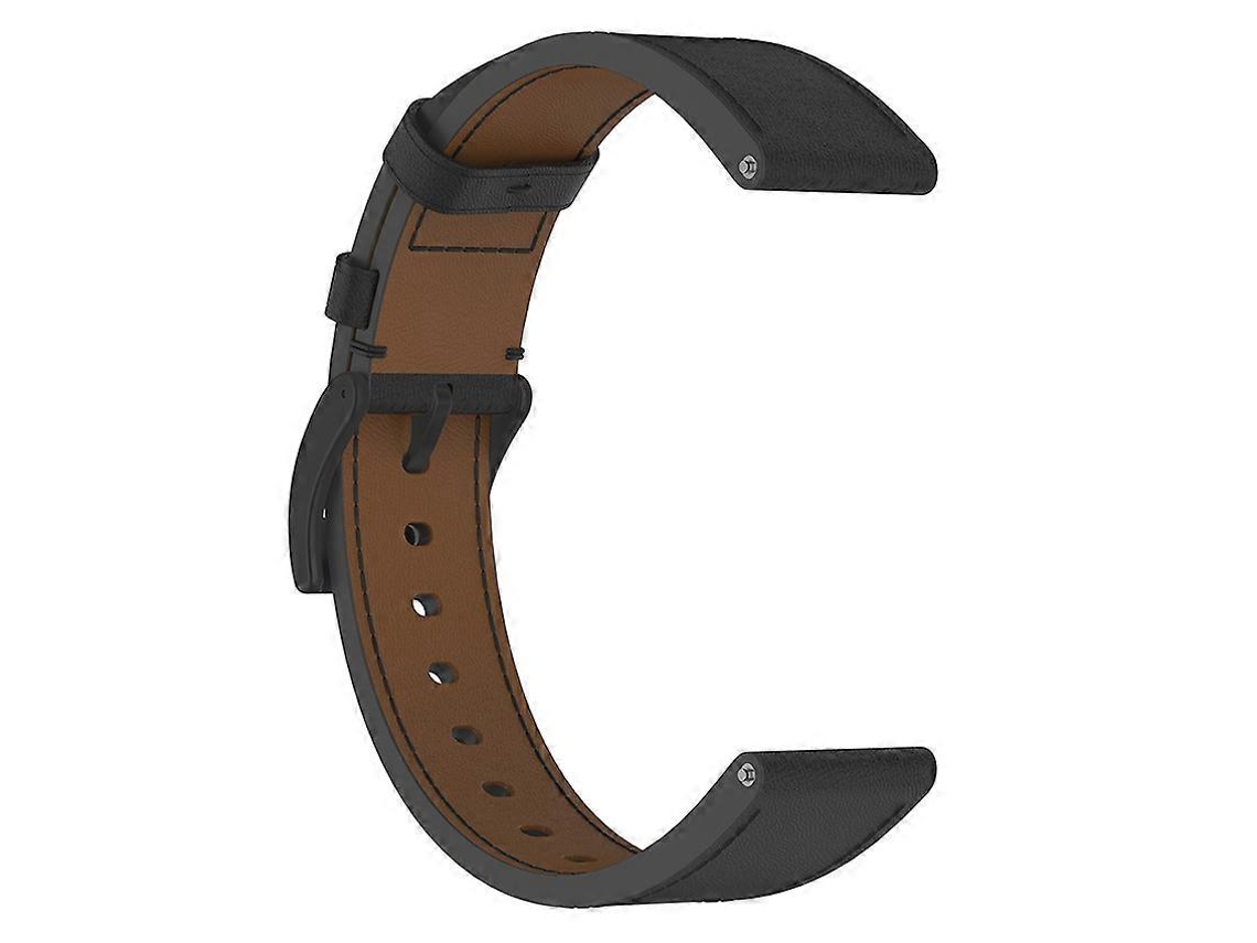 Pulseira De Relógio De Couro Com Fecho Push Pull Para Garmin / Coros / Xiaomi / Huawei / Amazfit Olysi Shop (20 Mm Preta)