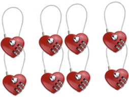 Conjunto Hemobllo Com 2 Cadeados Para Bagagem Em Liga De Zinco Design Coração, Fáceis De Usar, Personalizáveis, 4 Peças