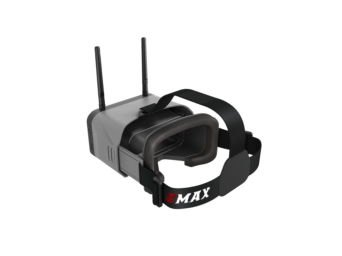 Emax Transporter 2 Óculos Fpv 4.3" 800*480 5.8g 40ch Monitor Removível Antenas Duplas Bateria 1300mah Dvr 32gb para Drones Rc MDUG