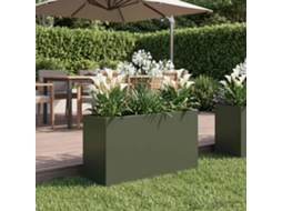Vidaxl Vaso De Jardim Verde-azeitona 80 X 40 X 50 Cm