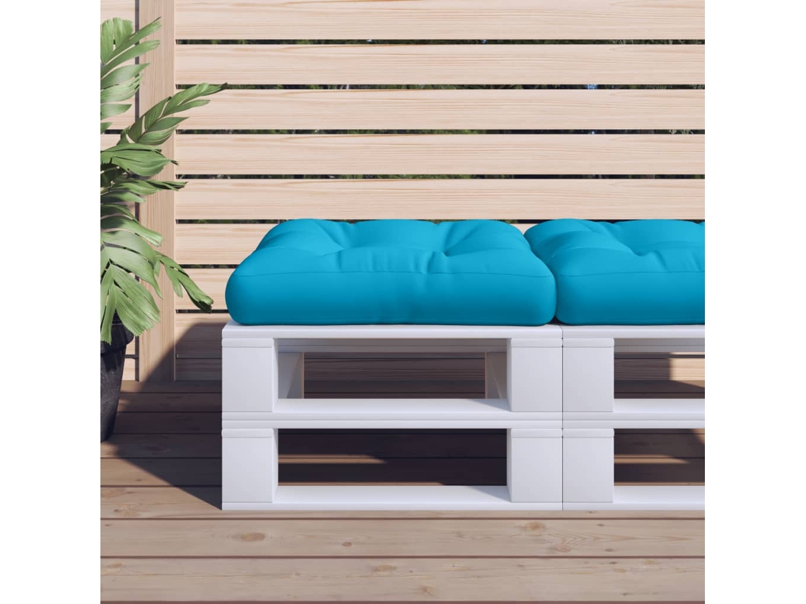 Vidaxl Almofadão P/ Sofá Paletes 60x60x12 Cm Tecido Azul