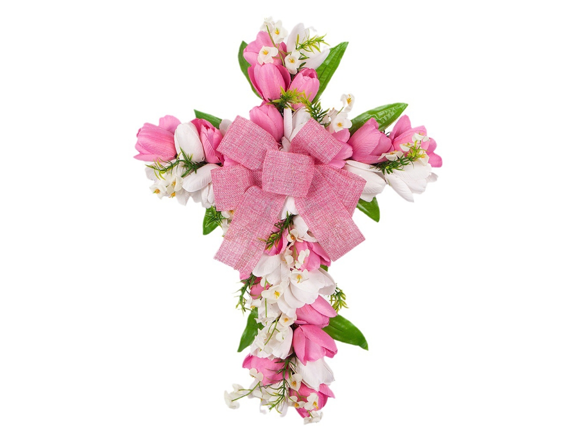 Laxiscreed Guia De Páscoa Com Coroa De Tulipas E Flores Artificiais Para Porta E Parede