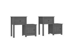 Conjunto de 2 Mesas de Cabeceira MAISON EXCLUSIVE em Pinho Maciço Cinza (79,5x38x65,5 cm)