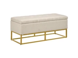 Banco de Armazenamento Poliéster, Espuma, Aço e Placa Multicamadas Cor Bege 110x44x48 cm Homcom