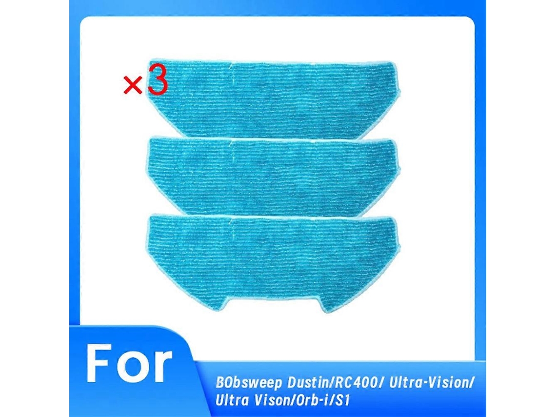 3 Pcs Replacement Mop Pads For Bobsweep Dustin/rc400/ Ultra-vision/ultra Vison/-i/s1 Vacuum Mop Clo