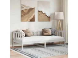Vidaxl Sofá cama 90x200 Cm Madeira de Pinho Maciça Branco