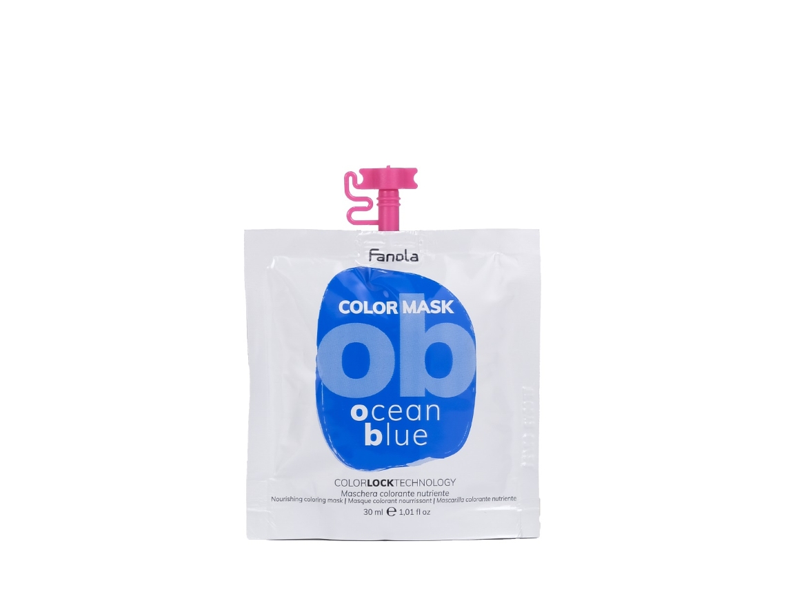 Máscara Colorante Para Cabelo Fanola Azul Oceano, 30ml.