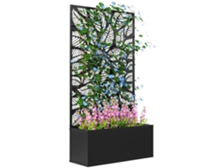 Vaso Elevado BTFORUS com treliça decorativa para trepadeiras, 61x23x113 cm