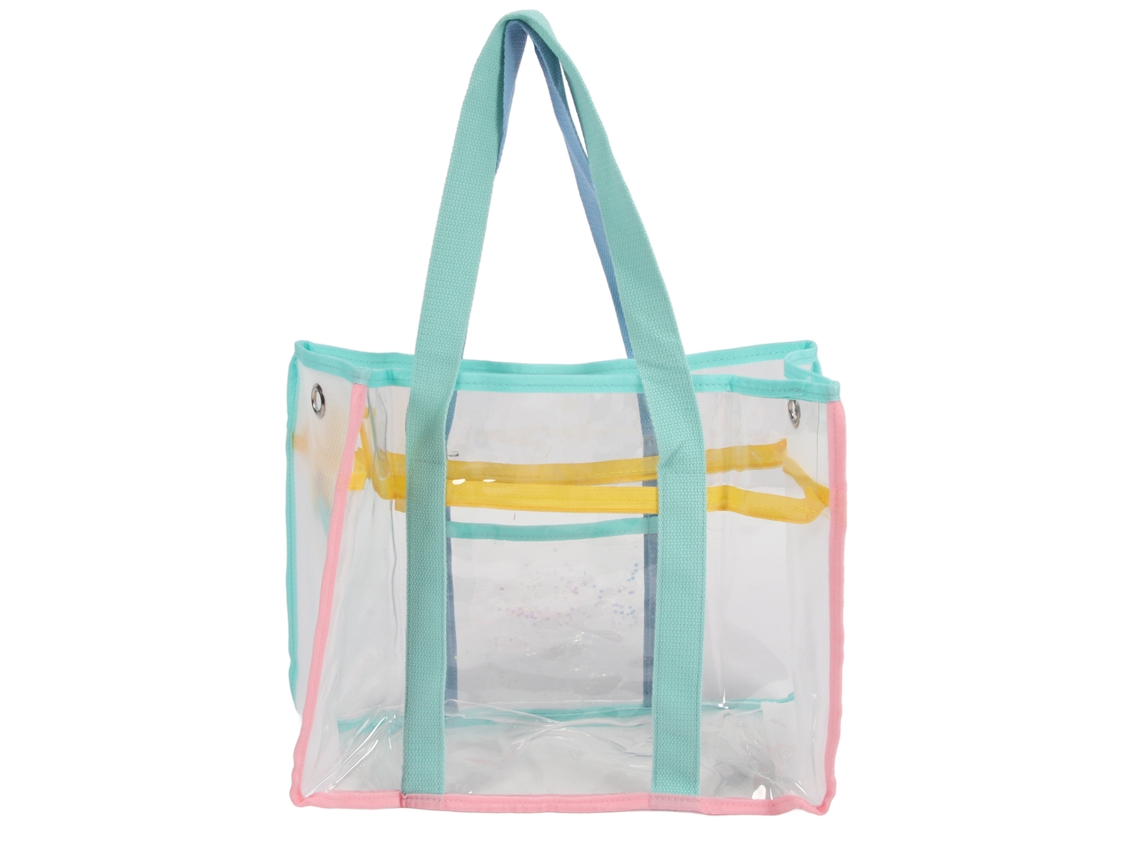 Mali bolsa Transparente Grande Pvc À Prova D'água Versátil para Viagem e Praia Mulher Azul Verde