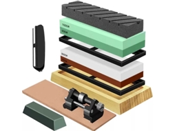 Kit De Pedra Amolar Para Afiar Facas / Bloco Afiador 400/1000/3000/8000 Aquaforge